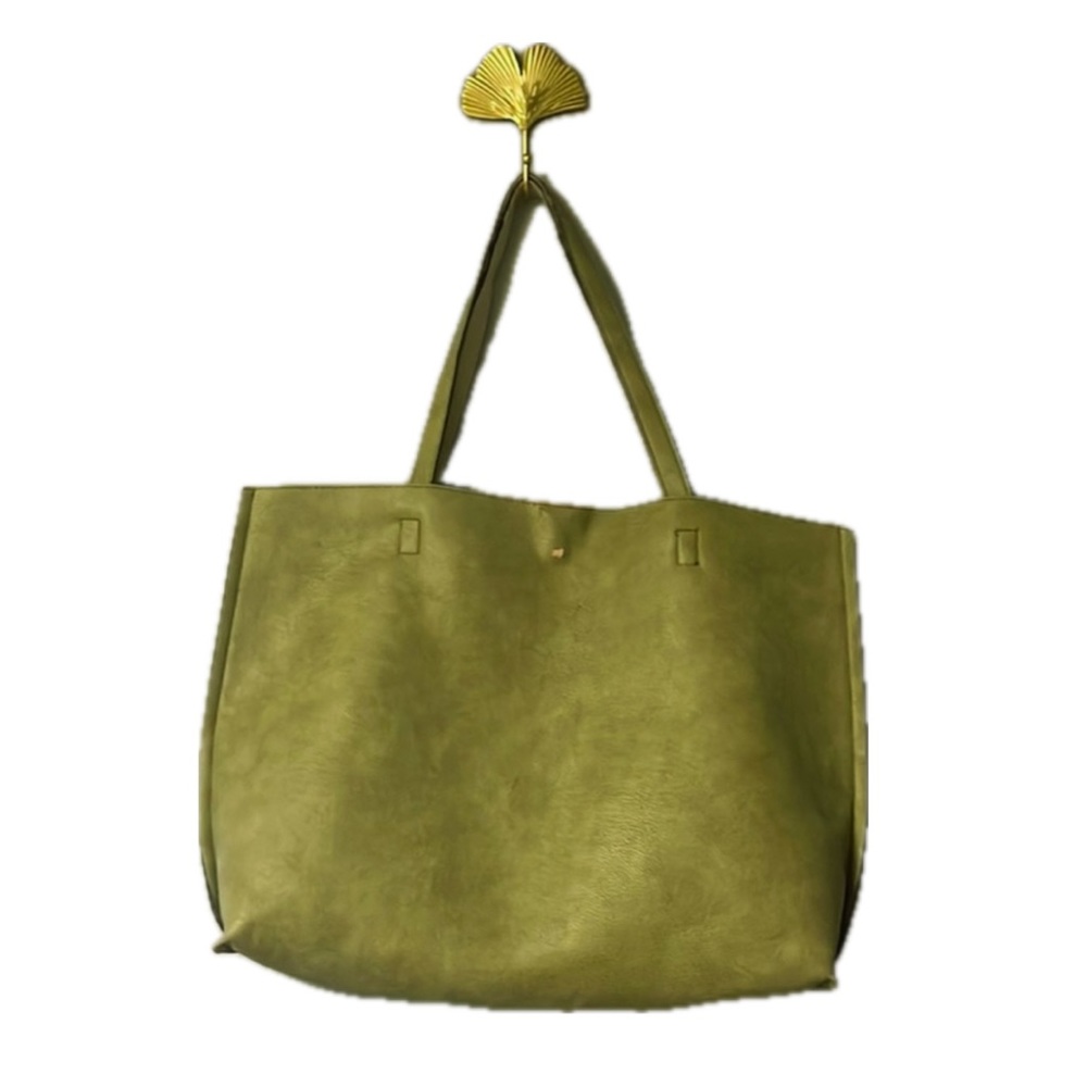 Sage Green Vegan Leather Bag Large